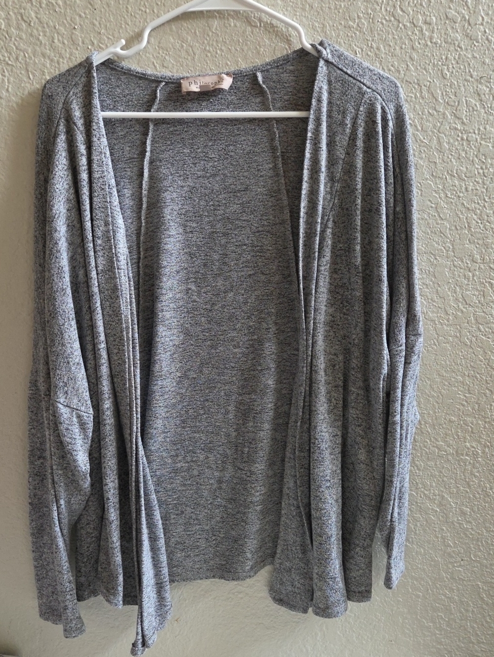 Philosophy Heather Gray Open-Front Women's Cardigan